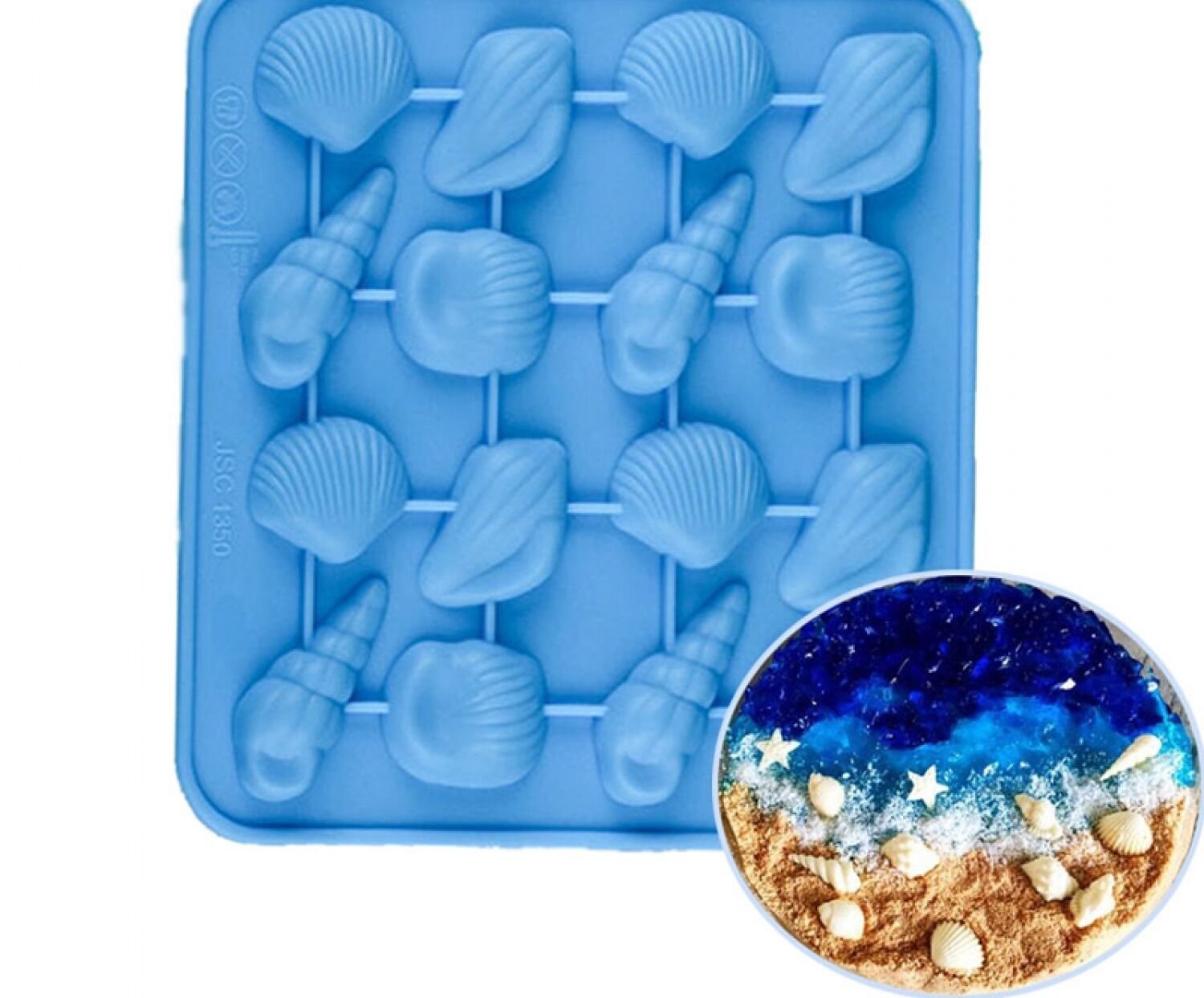 Silicone Sea Life Mold Seashell Fish Seastar Chocolate Candy Gumm Cookies Cake