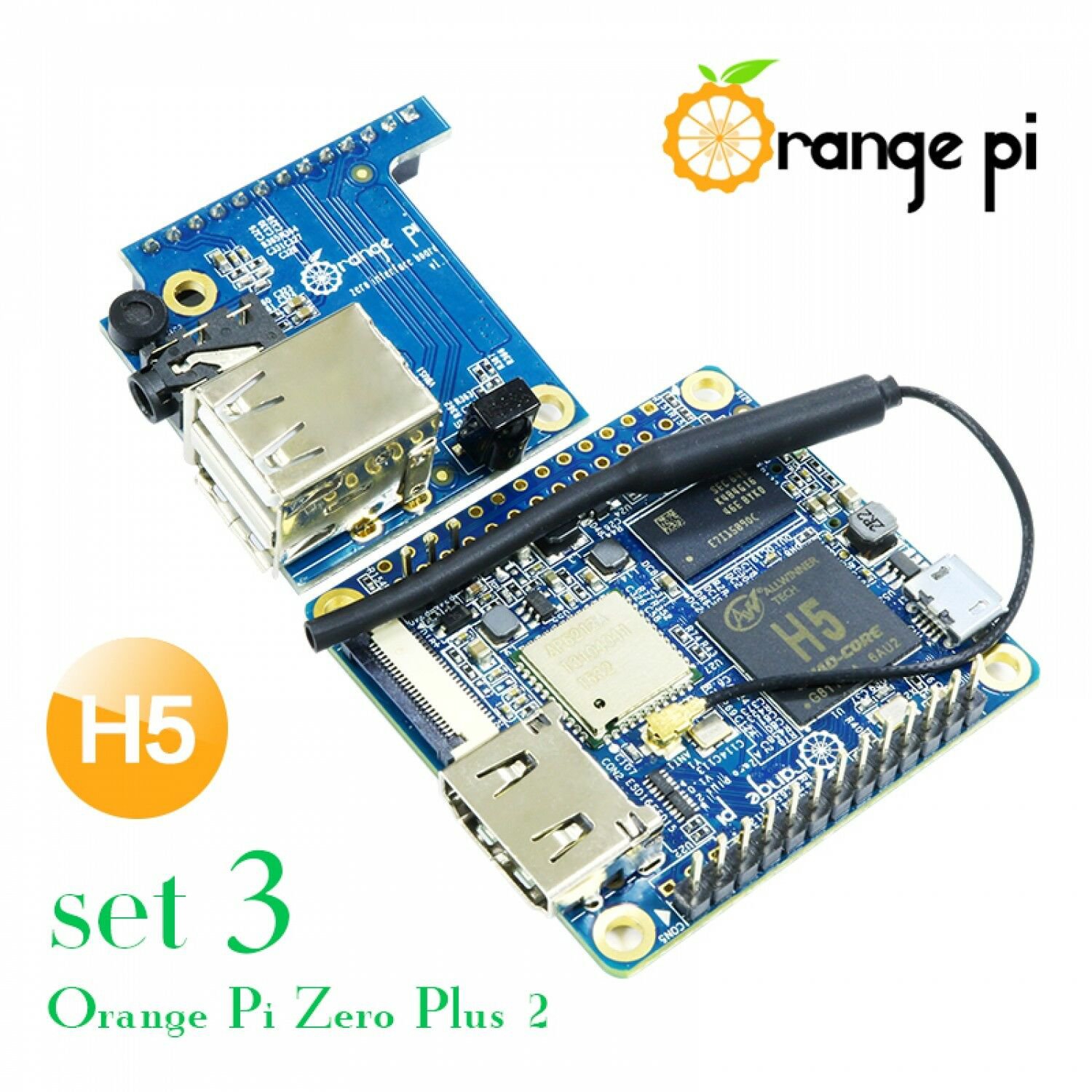 Orange Pi Zero Plus 2 H5 Set 3: opi Zero Plus 2 H5 +Expansion Board