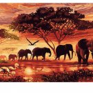 Elephants Landscape DIY Digital Painting By Numbers Modern Wall Art Canvas Wall