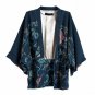 Casual Kimono Cardigan Harajuku Sun Protection Blouse Flower Birds Print Shirt