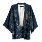 Casual Kimono Cardigan Harajuku Sun Protection Blouse Flower Birds Print Shirt