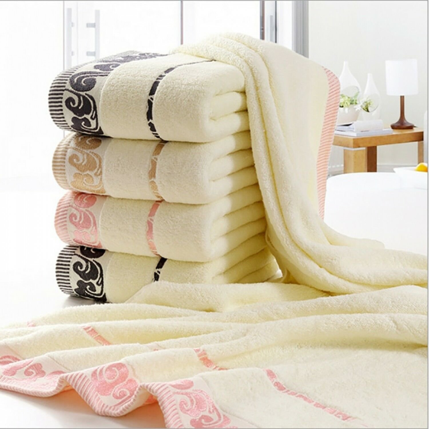 100% Cotton Bath Towel Golden Quick Dry Toallas 70x140cm Home Hotel Bathroom