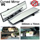 Car Rear View Mirror 300mm Wide Curve Panorama Clear Black Back Inside Indoor