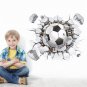3D Football Soccer Playground Broken Wall Hole Window View Home Decals Wall