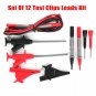 New 12pcs Electronic Specialties Test Clips Leads Kit Heavy Duty Banana Tester