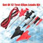 New 12pcs Electronic Specialties Test Clips Leads Kit Heavy Duty Banana Tester