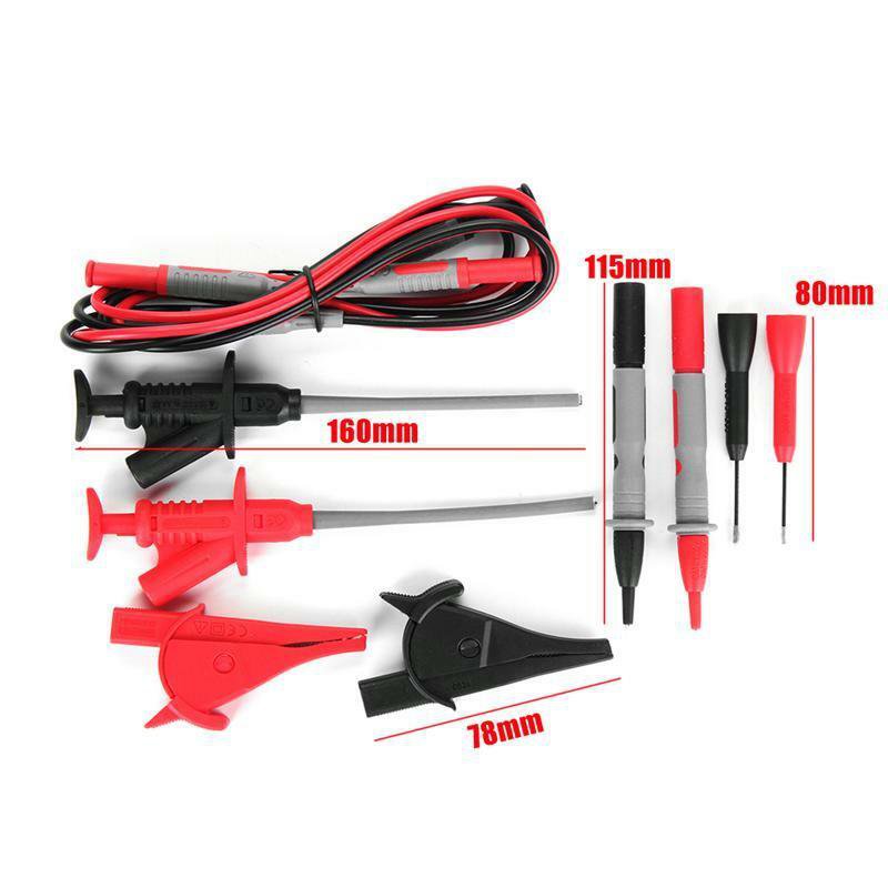 New 12pcs Electronic Specialties Test Clips Leads Kit Heavy Duty Banana Tester