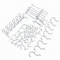 50 Pcs Silver Metal Chrome-Plated Pegboard Hook Assortment Kit Storage Hanger