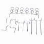50 Pcs Silver Metal Chrome-Plated Pegboard Hook Assortment Kit Storage Hanger