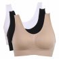 3Pcs/Set Women Genie Bra Dual Layer Seamless Breathable Fitness Bra Vest Pads