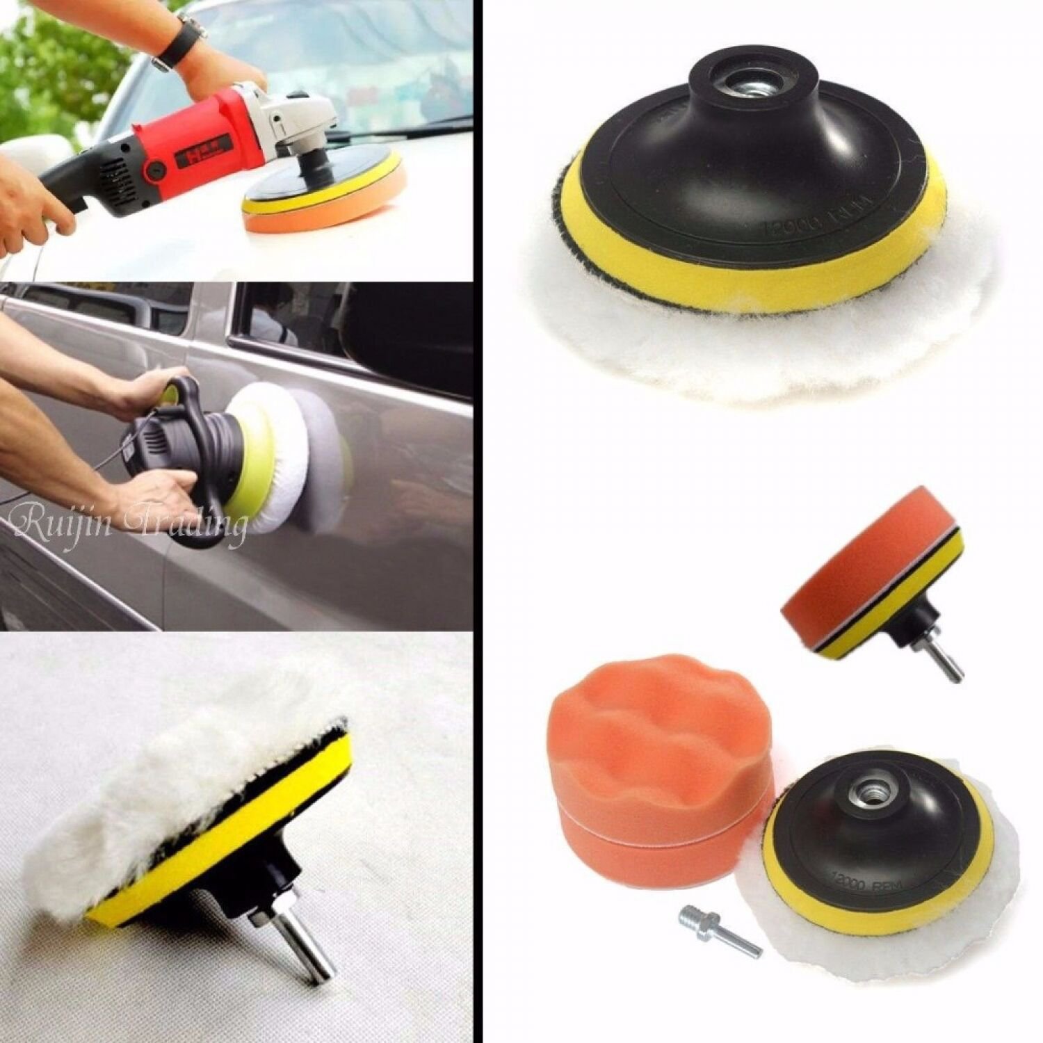 Polishing Buffing Pad Kit for Auto Car Polishing 7 Pcs Removes Car Scratches