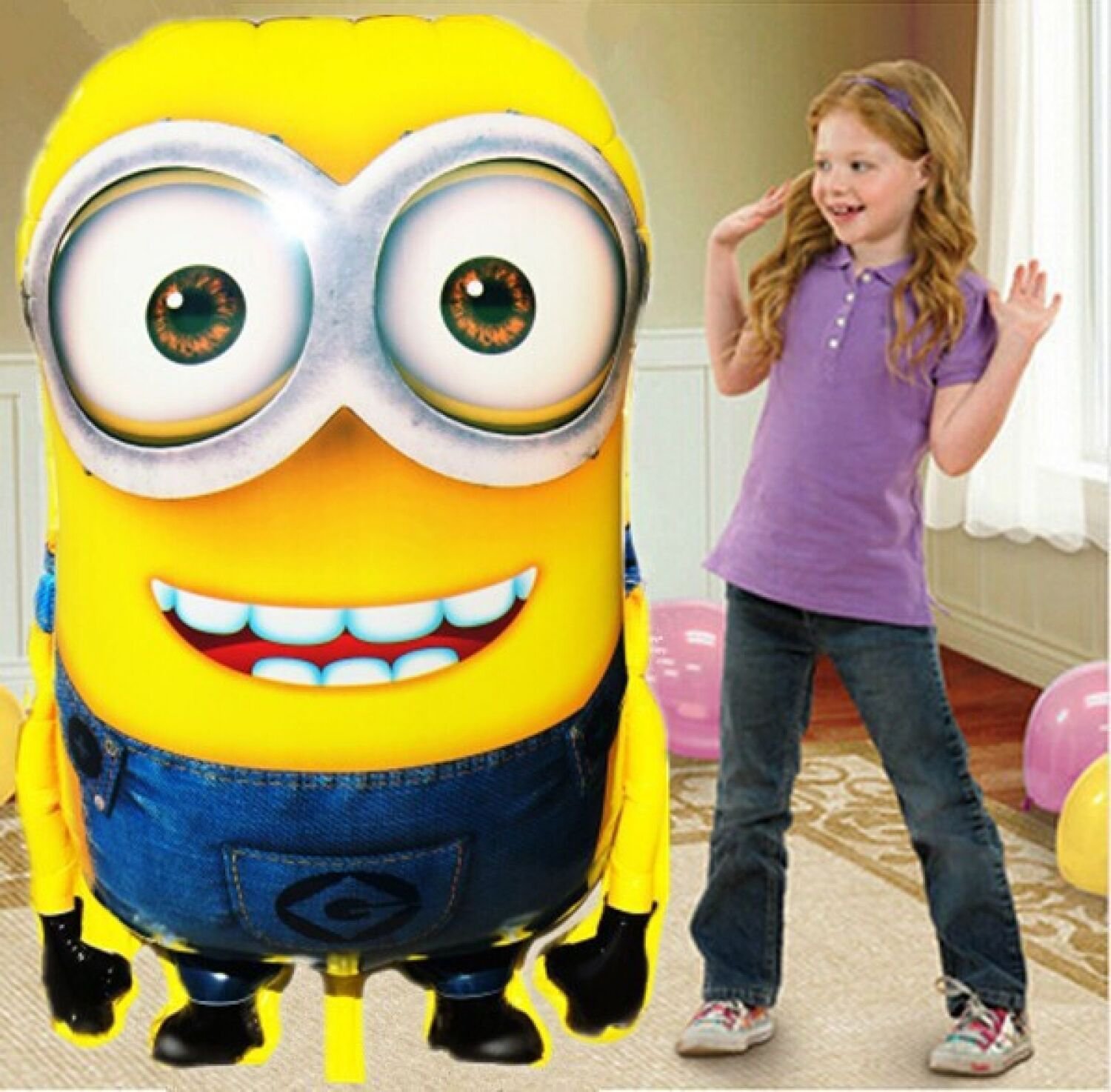 Minions Inflatable Balloons 92*65cm Party Air Balloon Inflate Fun Foil Fill
