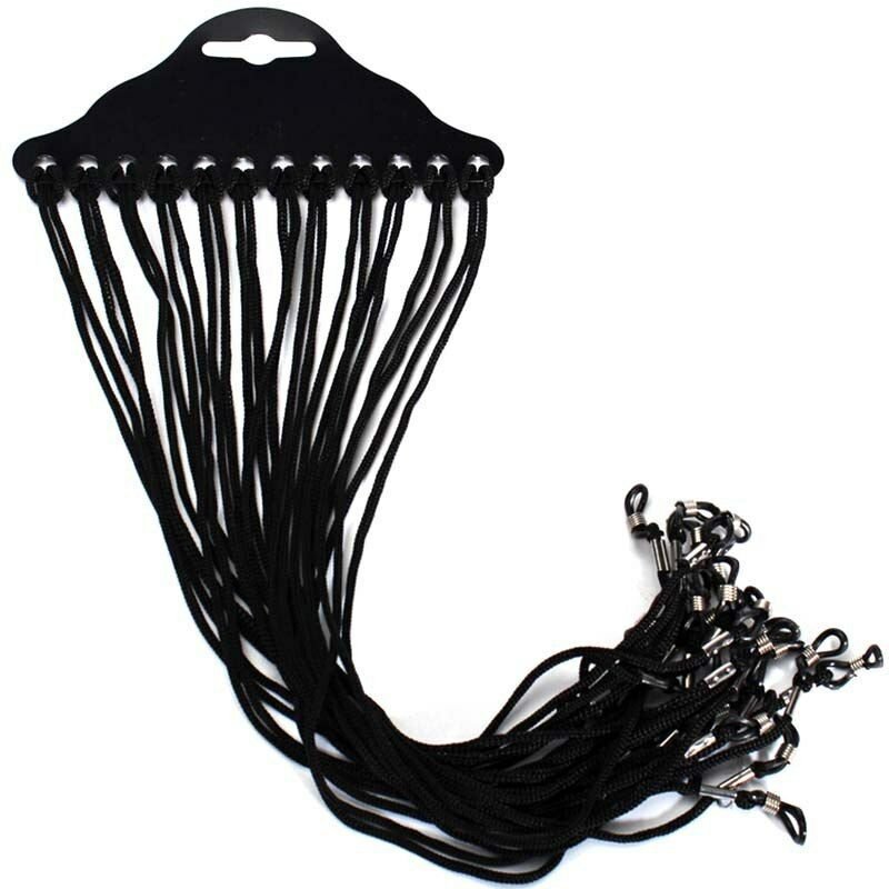 12Pcs Glasses String Black Nylon Cord Eyeglass Holder Sunglass Eyewear Glasses