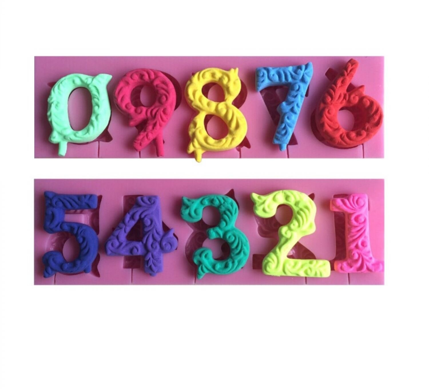 Beautiful Numbers 3D Silicone Mold With Stick Hole Cake Chocolate Numbers Mold