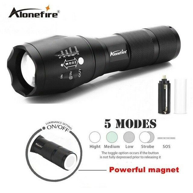 New TAC1 TC1200 Tactical Battle Flashlight Blinding Seizure With strobe effect N