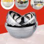 Durable Stainless Steel Bowls Utensil Dinnerware Container Double-Deck Kids