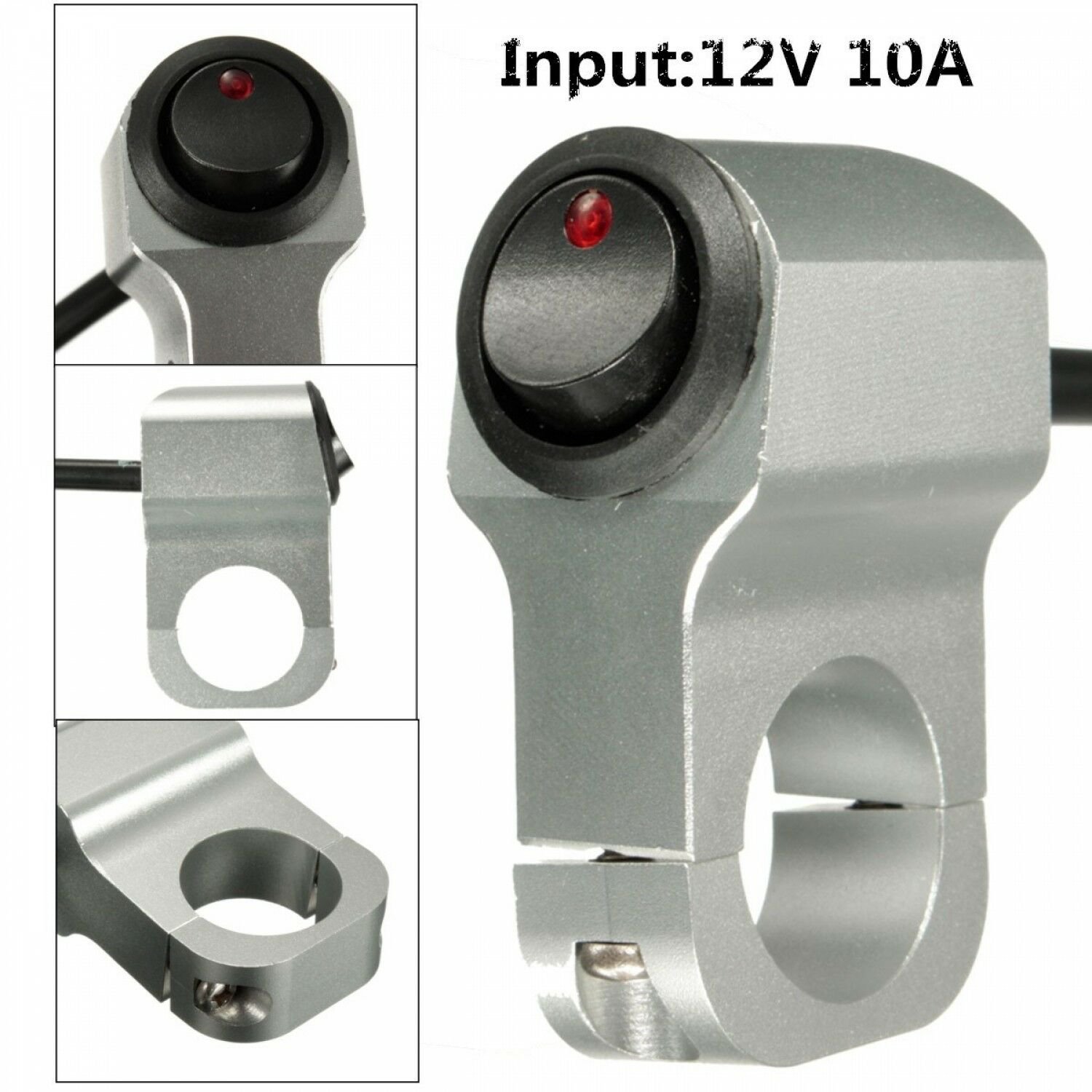 Motorcycle Handlebar Grip Headlight Spot Light Indicator On Off Switch 12V 10A