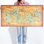 Vintage World Map Wall Sticker Retro Poster Living Room Art Crafts World Maps