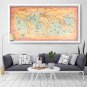 Vintage World Map Wall Sticker Retro Poster Living Room Art Crafts World Maps