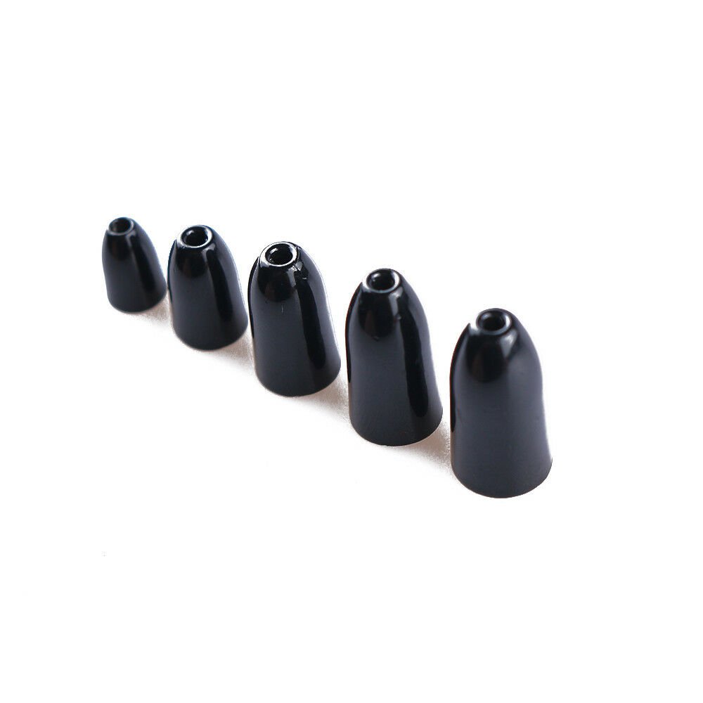 1PC Tungsten Worm Water Droplets Sinker Flipping Weight Black Bullet Bass New