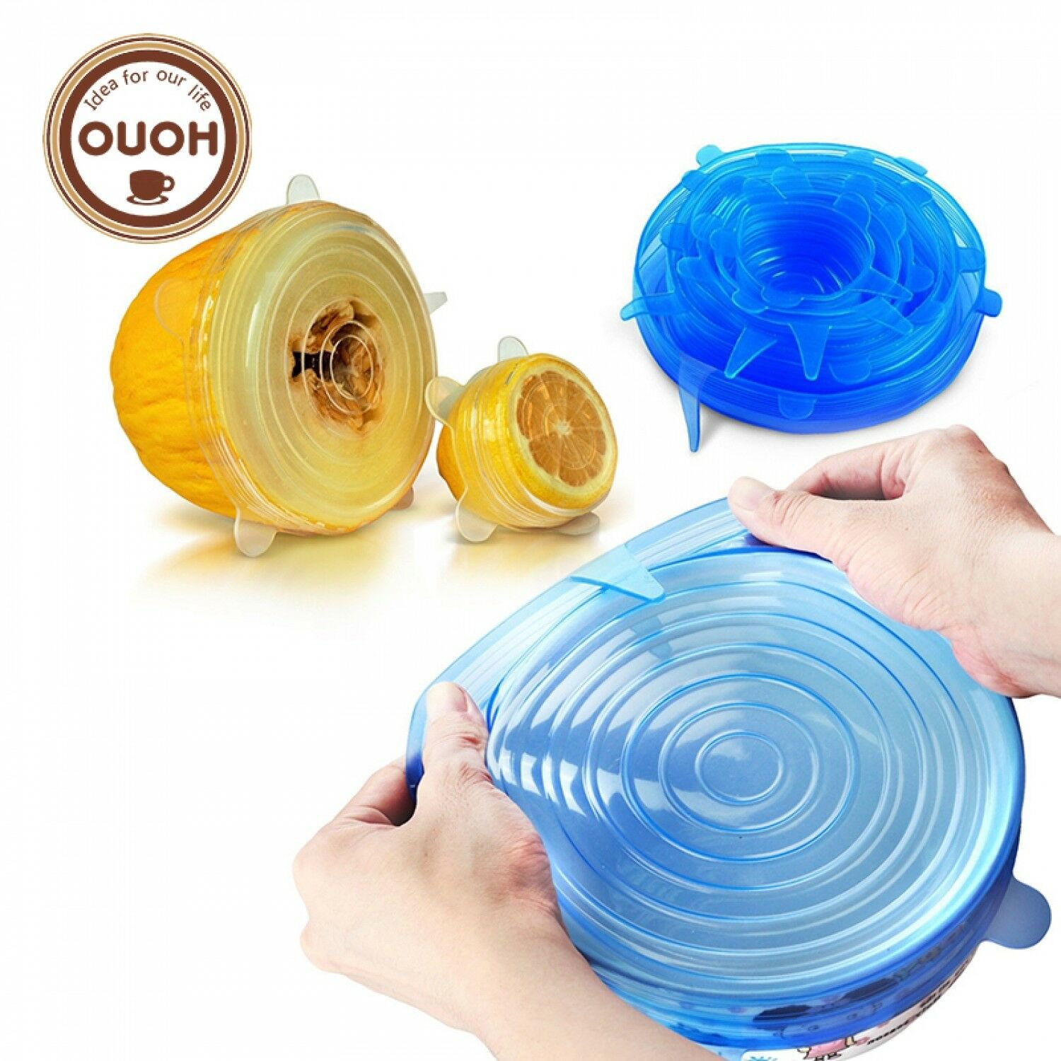 Silicon Stretch Lids Reusable Food 6 Pack Covers Cover 6pcs Durable Kitchen Tool