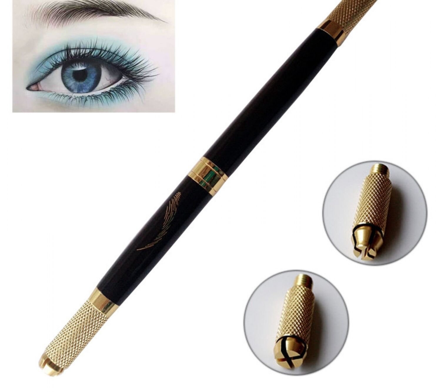 Double Head Microblading Pen Manual Tattoo Machine Needle Blade Permanent Makeup