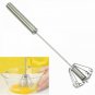 1PC Stainless Steel Manual Self Turning Whisk Frother Easy Blender And Mixer New