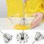 1PC Stainless Steel Manual Self Turning Whisk Frother Easy Blender And Mixer New
