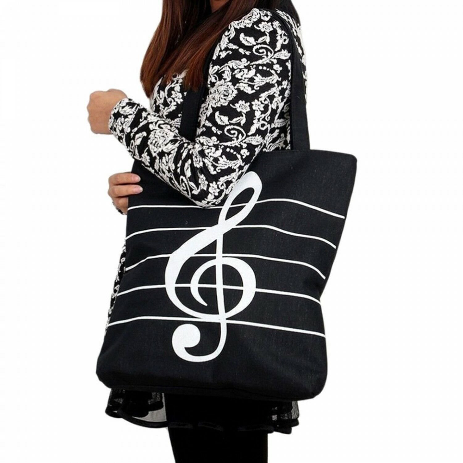 1Pcs New Large High Quality Women Girls Canvas Musical Shopping Shoulder Bag