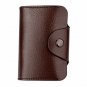 Genuine Leather Retro Wallet Blocking Pocket Solid Color ID Credit Card Holder