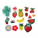 17pcs/Set Embroidery Patches Fruit Flower Shaped Sew On Iron On Badges Sewing
