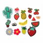 17pcs/Set Embroidery Patches Fruit Flower Shaped Sew On Iron On Badges Sewing