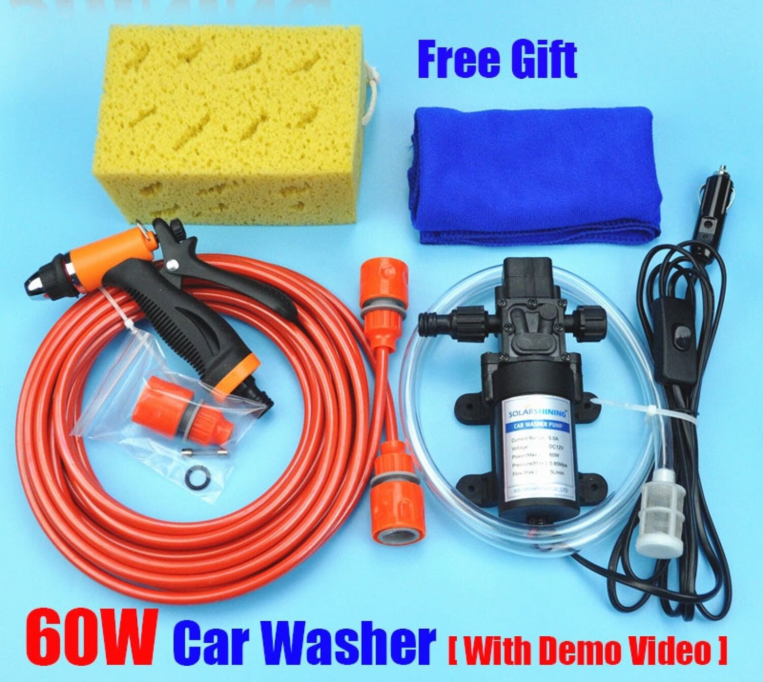 Electric Car Wash Water Pump 12V High Pressure Self Priming Auto Portable Washer