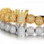 Imperial Crown Bracelet Gold Rose Black Platinum Plated Micro Pave Jewelry 8mm