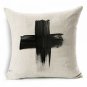 Decorative Throw Pillow Cover Case Black And White Geometric Cotton Linen Seat