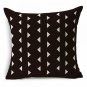 Decorative Throw Pillow Cover Case Black And White Geometric Cotton Linen Seat