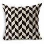 Decorative Throw Pillow Cover Case Black And White Geometric Cotton Linen Seat