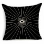 Decorative Throw Pillow Cover Case Black And White Geometric Cotton Linen Seat