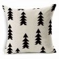 Decorative Throw Pillow Cover Case Black And White Geometric Cotton Linen Seat