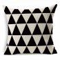 Decorative Throw Pillow Cover Case Black And White Geometric Cotton Linen Seat