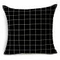 Decorative Throw Pillow Cover Case Black And White Geometric Cotton Linen Seat
