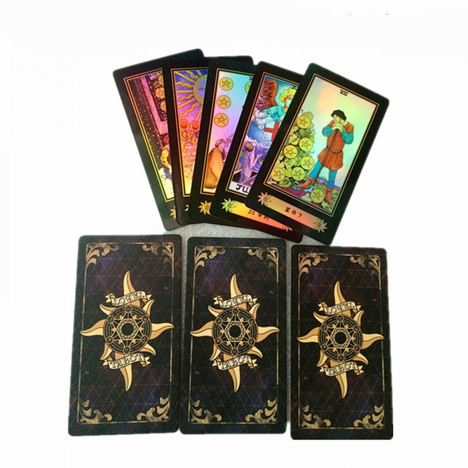 Holographic Tarot Board Game 78 PCS/Set Shine Waite Tarot Cards Game Chinese/Eng