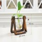 LanLan Creative Plant Glass Hydroponic Container Terrarium Desk Decor With Wood