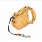 Gold Leash Dog Traction Rope Lead Retractable Automatic Training Collar Silver