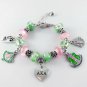 Bracelet Alpha Kap Alpha Sorority Women Jewelry Mix Pink Green Gold Silver