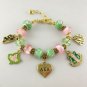 Bracelet Alpha Kap Alpha Sorority Women Jewelry Mix Pink Green Gold Silver