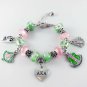 Bracelet Alpha Kap Alpha Sorority Women Jewelry Mix Pink Green Gold Silver