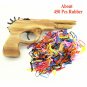 450Pcs Multicolour Bullet Rubber Band Launcher Wooden Gun Hand Pistol Shooting