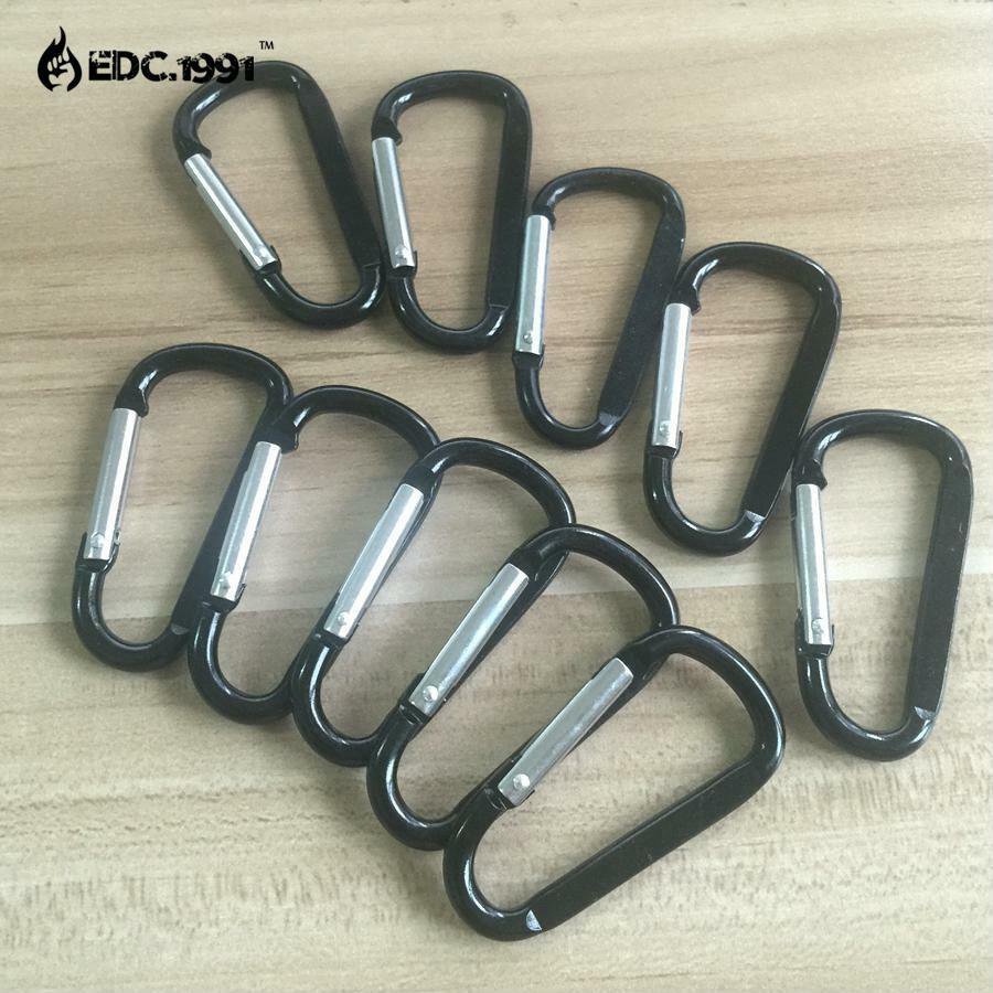 Black Aluminum Keychain Hiking Accessory Carabiner Snap Camping Bag Hook Hanger