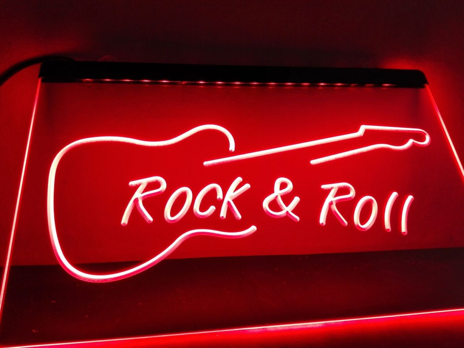 Rock and Roll Guitar Music LED Neon Light Sign Bar Pub Decor Club Home Beer Lamp